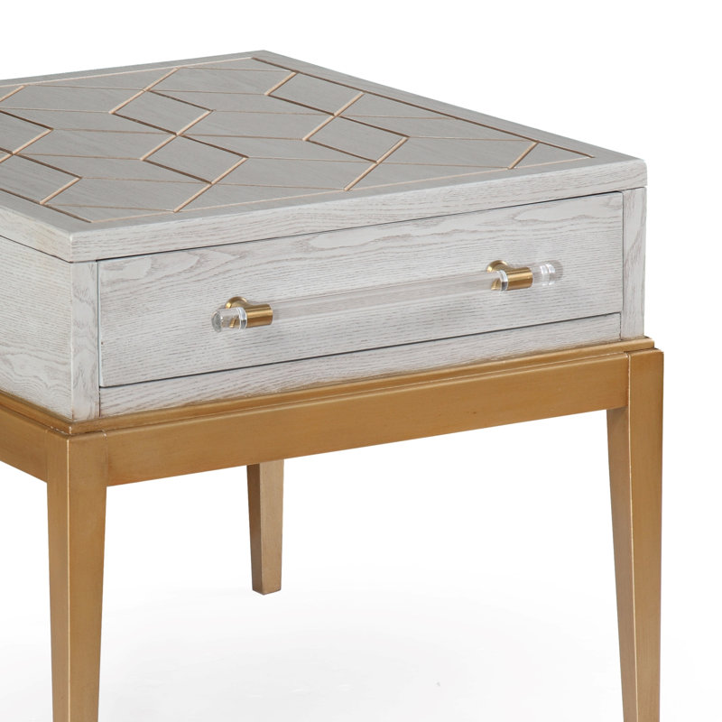 Table de bout avec rangement Updegraff, Gris, 24" H x 24" W x 28" D