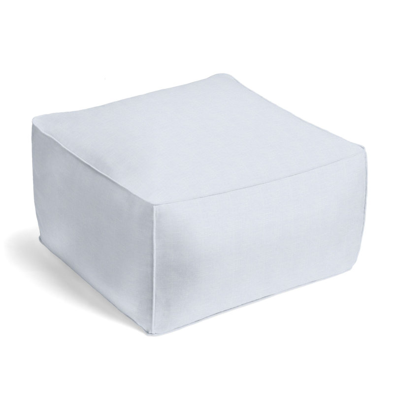 Square Pouf, Bermuda Linen Blend/Rayon/Viscose