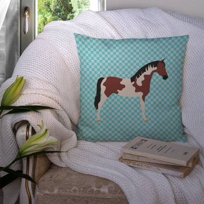 Eclectic Horse Check Outdoor Throw Pillow