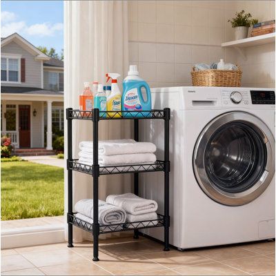 Multi purpose metal storage rack  Small 3 Tier Shelves Storage Wire Shelving Unit Metal Shelf Adjustable Organizers Storage Shelving for Bathroom Laundry Room Kitchen Pantry 17.71" x 11.81" x 24.21"