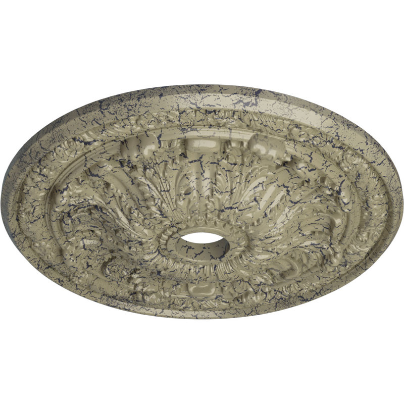 30 po x 3 7/8 po x 3 1/4 po P médaillon de plafond (convient aux auvents jusqu'à 3 7/8 po), Pierre de château craquelé