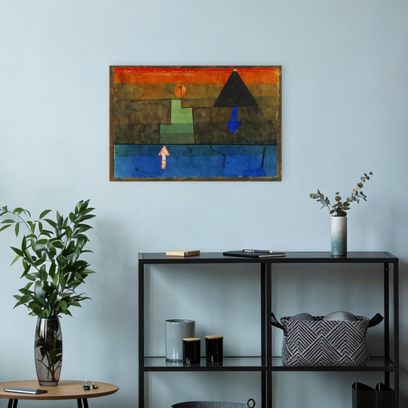 Contraste dans la soirée 1924-1925, reproduction d'art classique abstrait coloré au lever du soleil, 12" H x 18" W