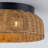 2-Light Natural Rattan Flush Mount