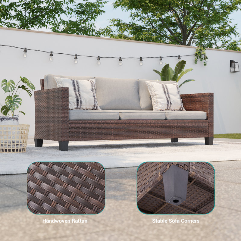 Madysun 3 - Person Patio Conversation Set, Leaden Gray