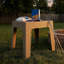 Table de bout carrée en plastique pour patio - 17,75 po - Plateau de table en faux planches beige - Ensemble de 4-556412247-779786161