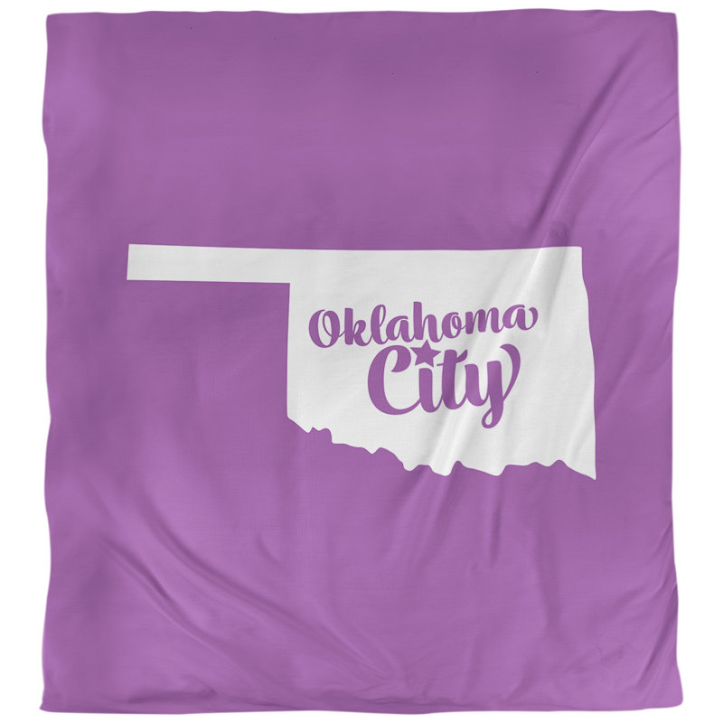 Housse de couette oklahoma city oklahoma, Housse de couette pour très grand lit, Violet, Microfibre
