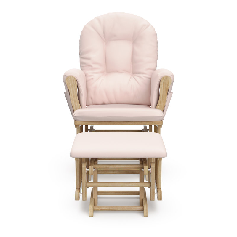 Hoop Glider with Ottoman, Pink, Natural