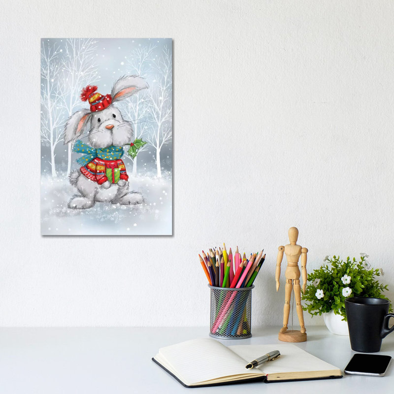 Rabbit In Wood by MAKIKO - Wrapped Canvas Print, 20.32 cm H x 30.48 cm W