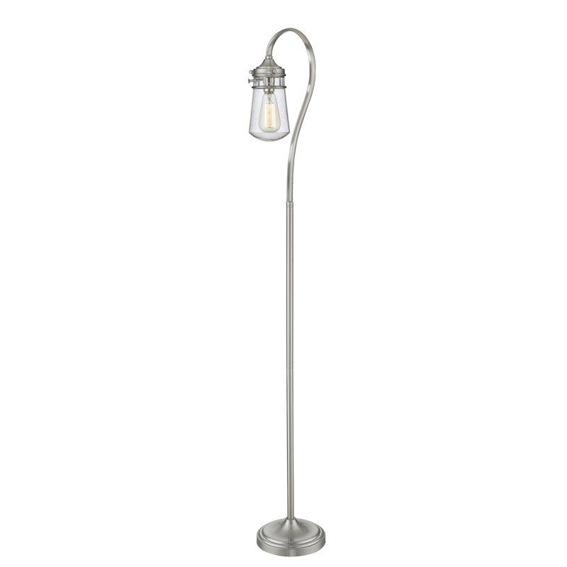 Lampe sur pied arquée 58 po Edsell, Nickel brossé