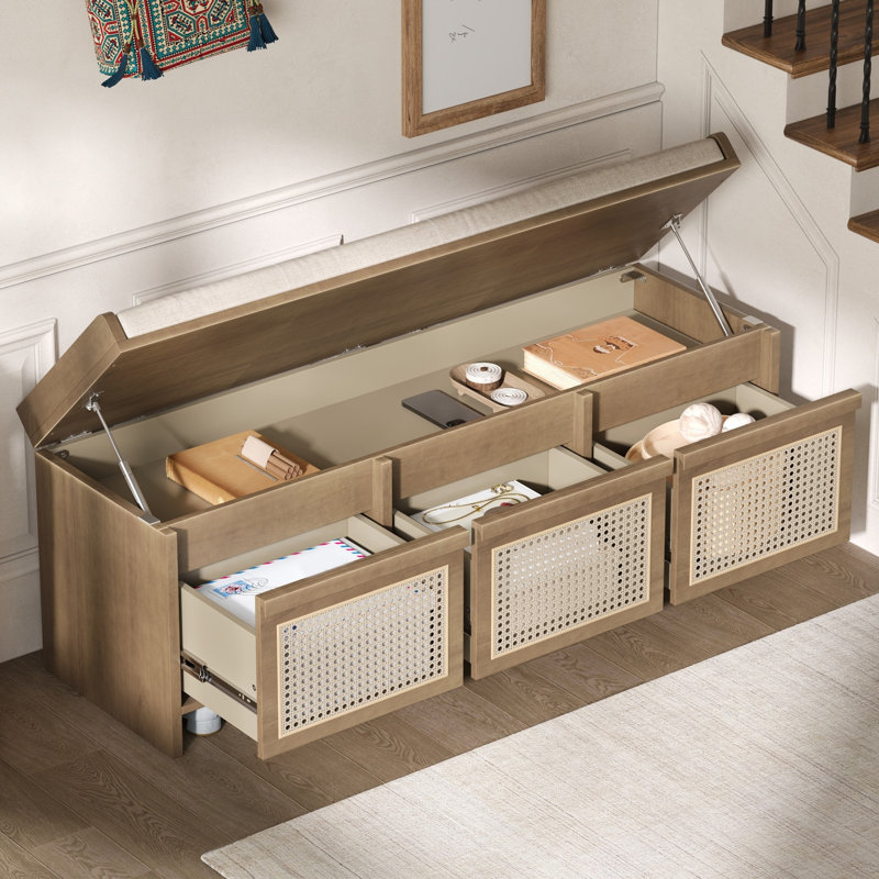 Fabric Upholstered Bench, Naturel