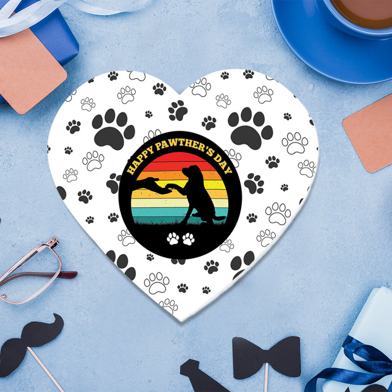 Boîte-cadeau en forme de cœur avec couvercle pour la fête des pères, Happy Pawther's Day Ever, boîte réutilisable, paquet de 1