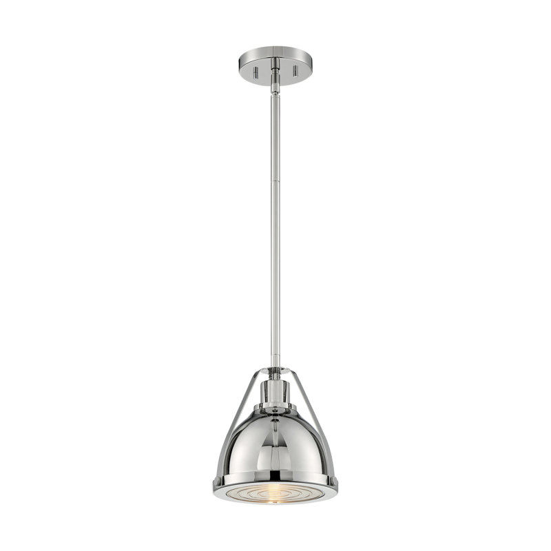 Ebru 1 - Light Unique/Statement Pendant, Polished Nickel, 9.13" H x 8.75" W x 8.75" D