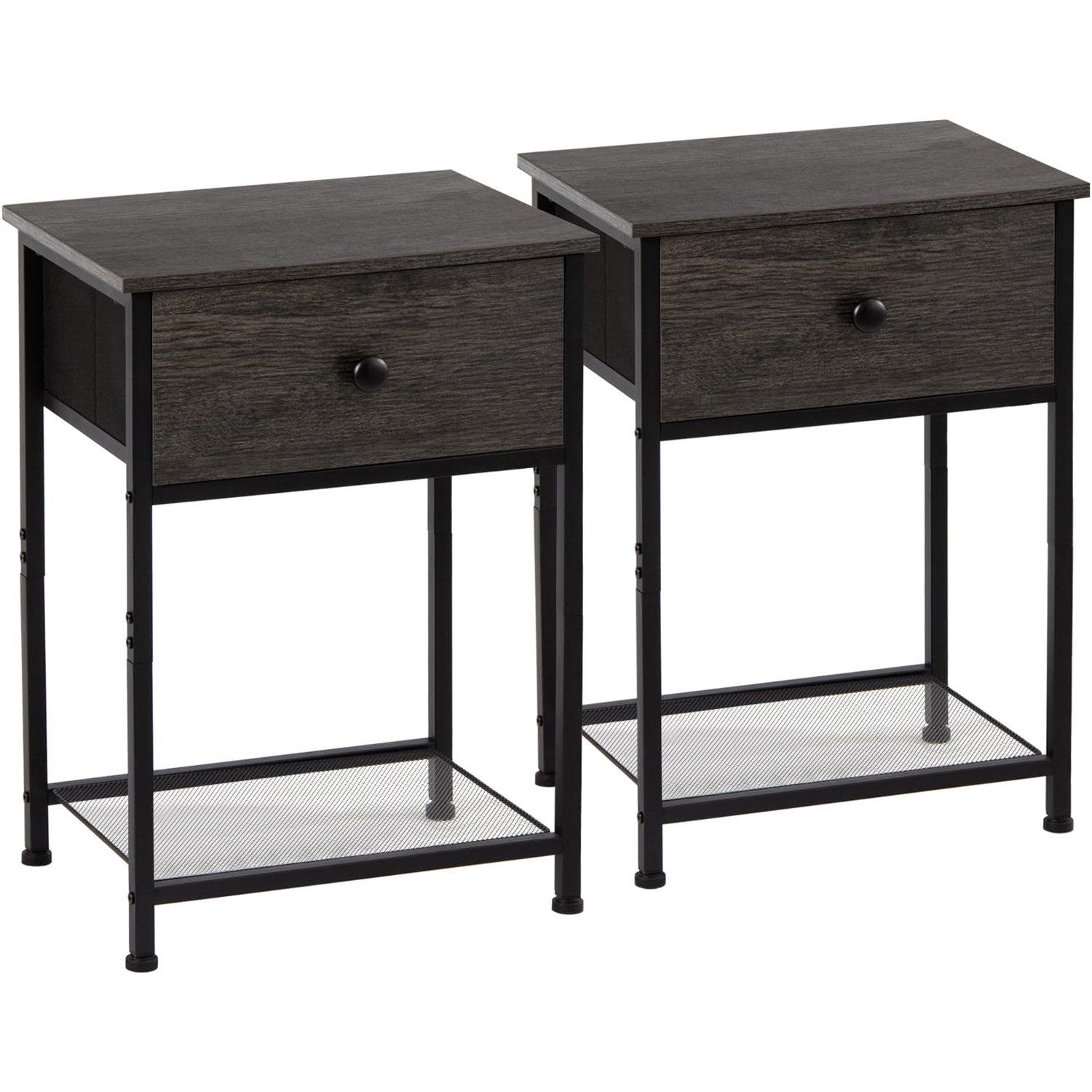 BATH Modern End Table Set Of 2 - Compact, Stable, Versatile Storage For ...