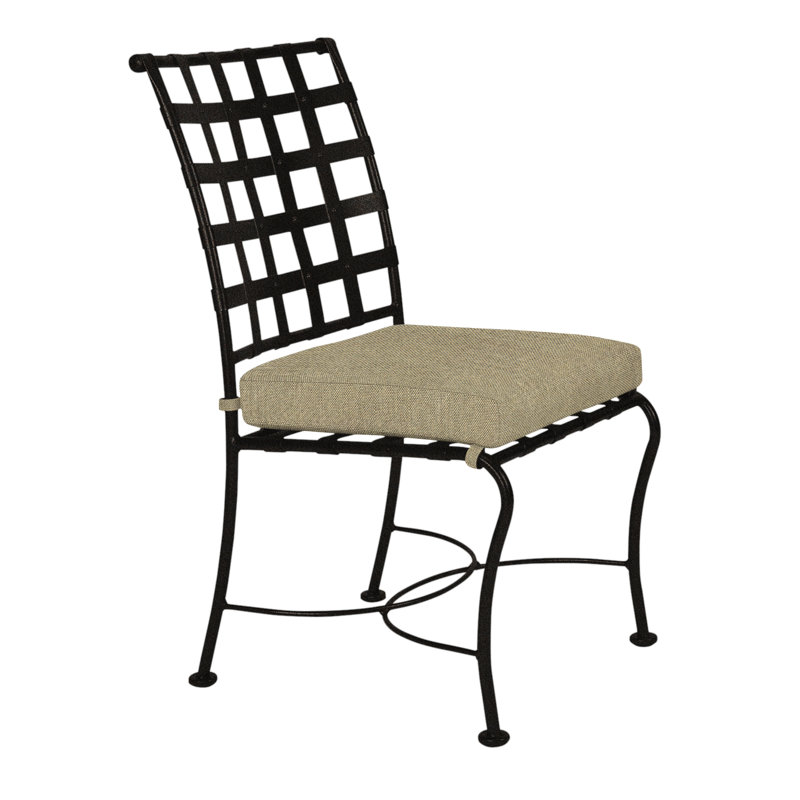 Classico Outdoor Dining Side Chair, Harris Stone, Carbon Black