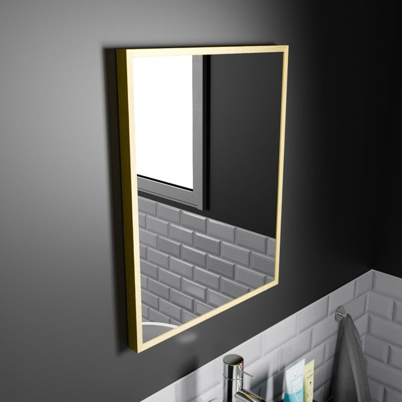 Aluminum Rectangle Mirror, 50cm x 39cm, Brushed Brass