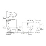 Cimarron Comfort Height 1.28 GPF (Water Efficient) Elongated Two-Piece Toilet with Aquapiston Flush Technology, Left-Hand Trip Lever and Insuliner Tank Liner (Seat Not Included)