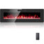 Foyer électrique ultra-mince, radiateur encastré mural et encastré avec télécommande, 5100 BTU, modes flamme et cristal en 12 couleurs, minuterie, mode veille-1720387884