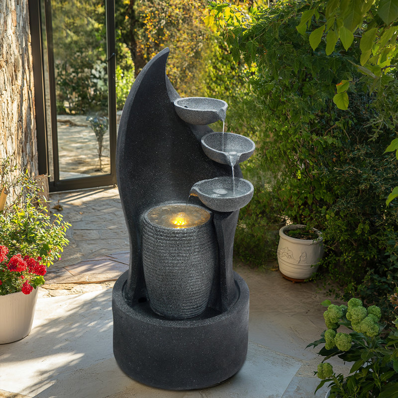 Fontaine en cascade avec lumières DEL blanches