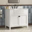 Freestanding Single Sink Bathroom Vanity With Engineered Stone Countertop-810700830