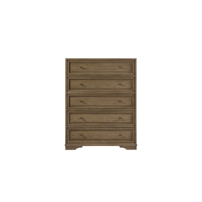 Commode 5 tiroirs hickory - amande (inclut la commode seulement et non le miroir)