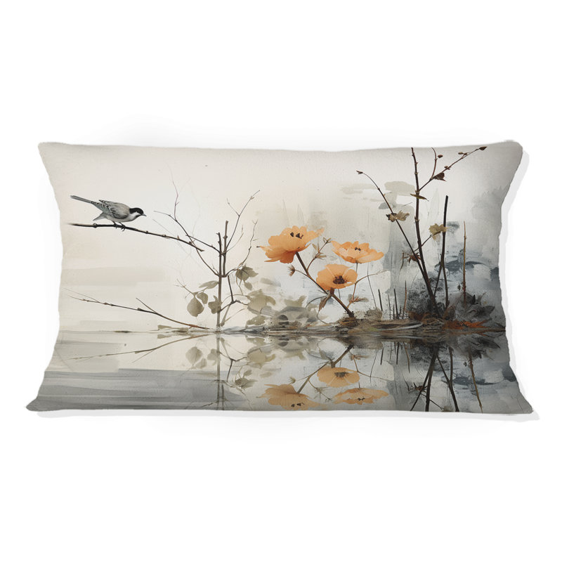 Coussin Asian Art Sumi Bird Serenity XVIII - Asian Art