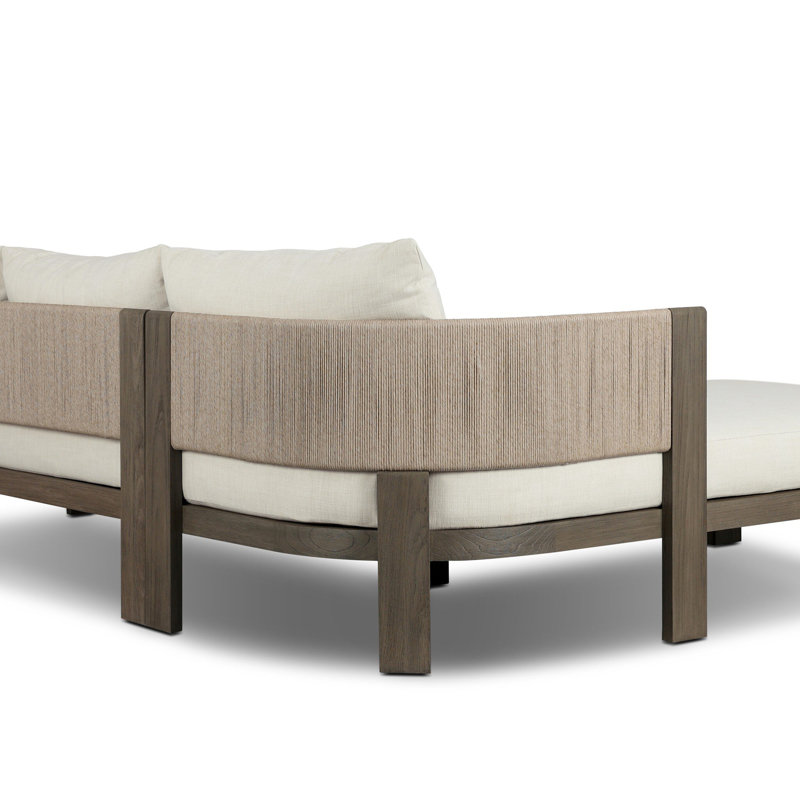 Delancy Outdoor 2PC Sectional-LAF Chaise-Vergo Cream, Left Hand Facing
