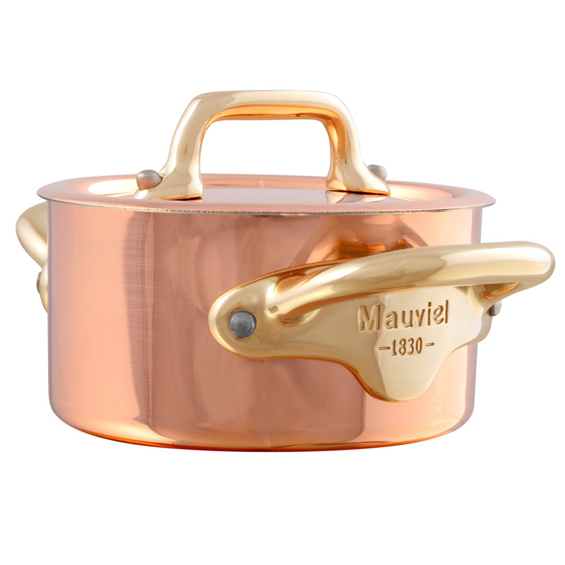Mauviel 1830 M'minis Stewpan With Lid, Brass Copper