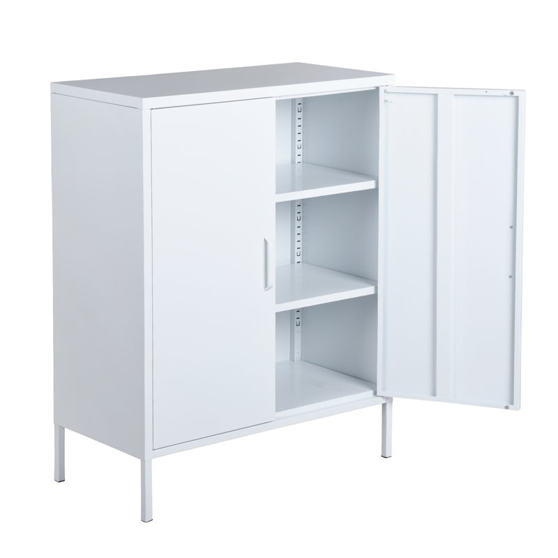 Akers 2 -Door 3 -Shelf, White