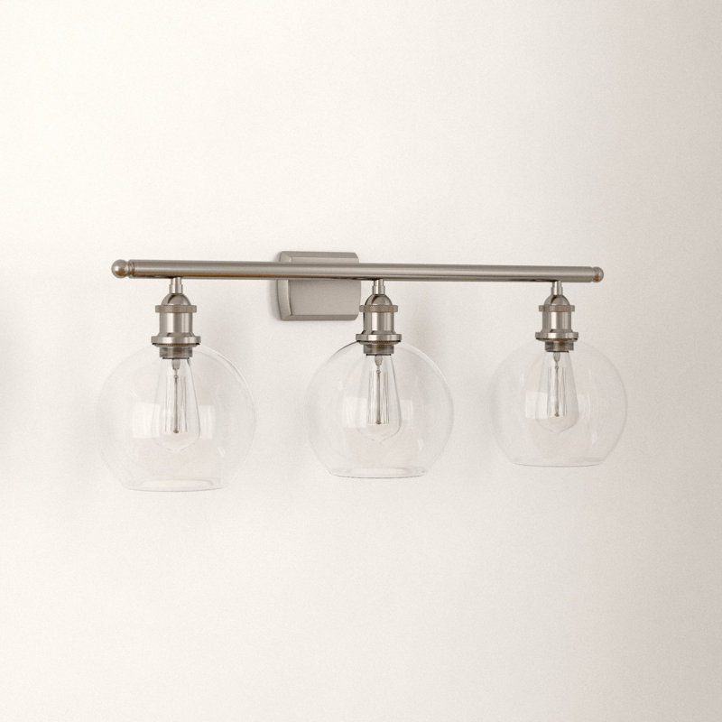 Éclairage pour meuble-lavabo à intensité variable Baptista, Nickel satiné brossé