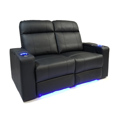 Upholstered Home Theater Seating with Cup Holder