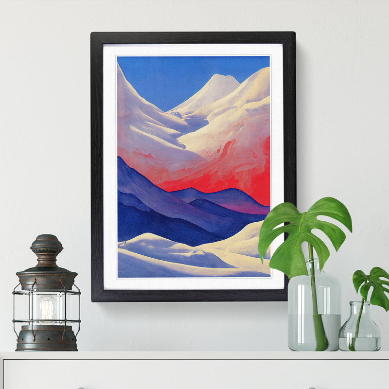 Modern Winter Landscape - Picture Frame Print, Black, 64cm H x 46cm W x 2cm D