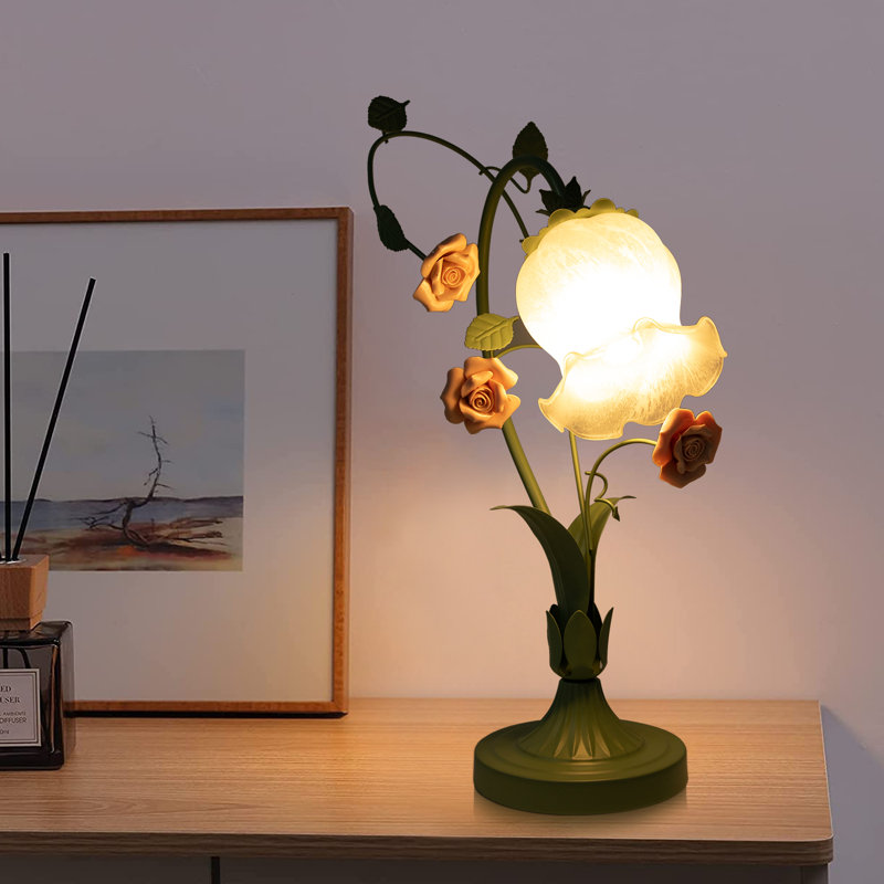 Lampe fantaisie en métal Navreet, Vert / rose