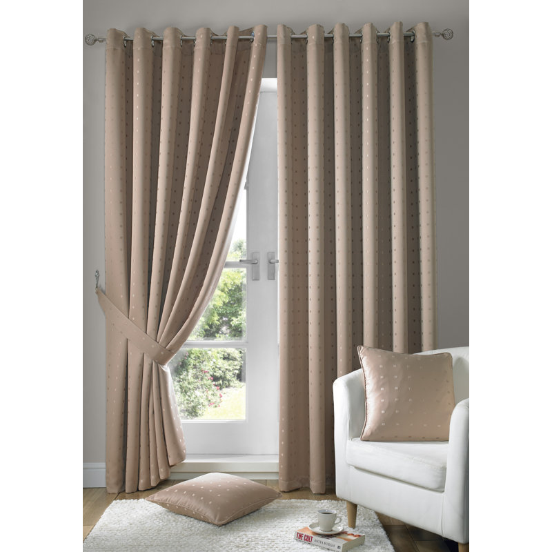 Norush Madison Eyelet Ring Top Curtains, Navy, 167 W x 228 D cm