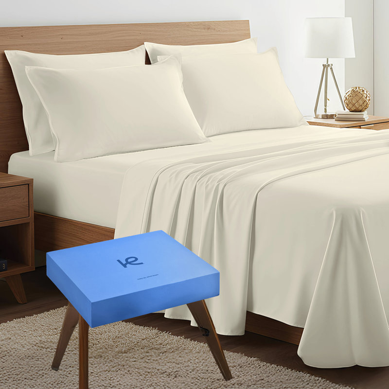 100% Organic Viscose From Bamboo Sheets Set, 300 Thread Count, 4-pc Set, Luxury Cooling Sheets, Deep Pockets - Gift-Ready Packaging, King Size (Vanilla)