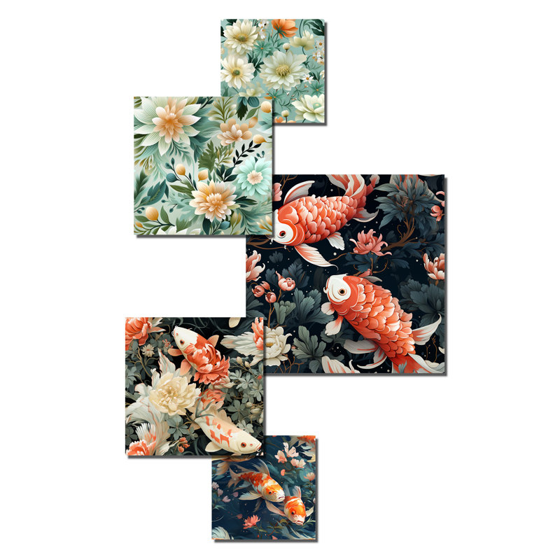 Uriah - ensemble d'art mural floral de 5