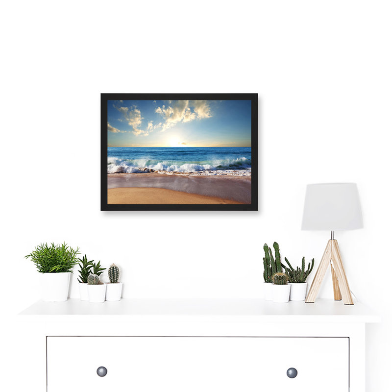 Seascape Beach Sand Ocean Surf Waves - Single Picture Frame Painting