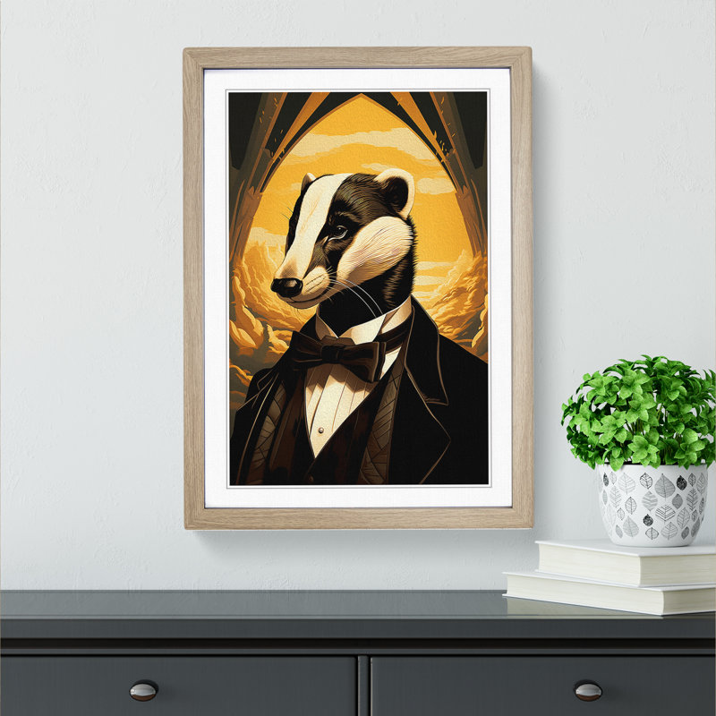 Single Picture Frame Print on Wood, 46cm H x 34cm W, Oak Framed
