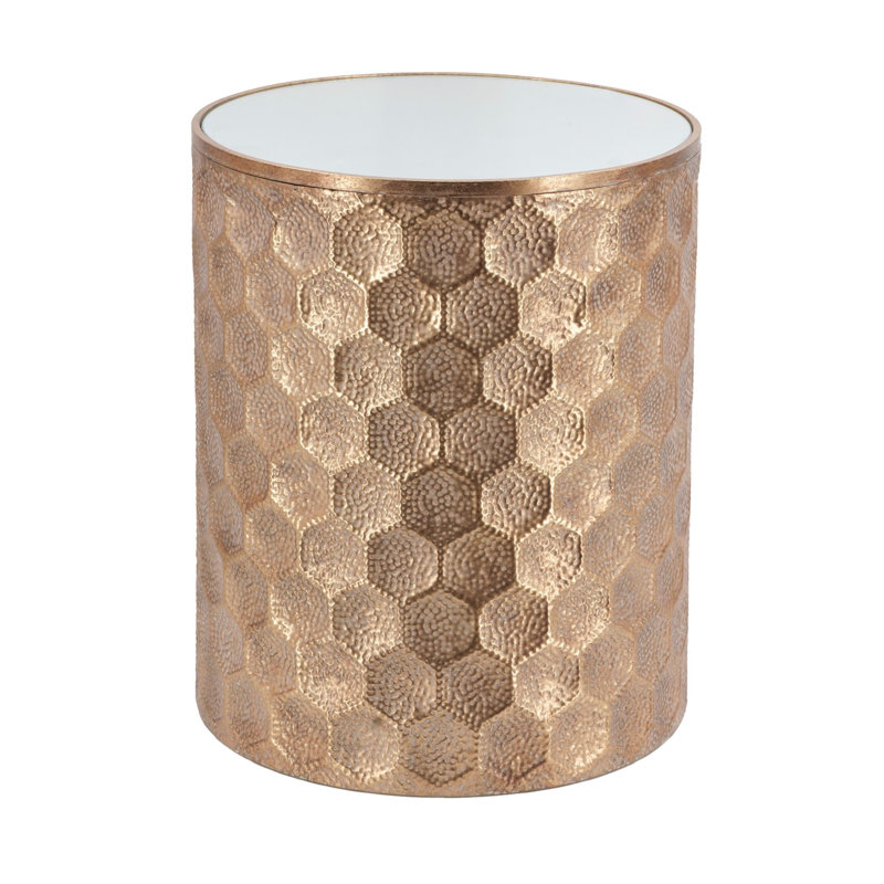 Mirrored Glass Top End Table