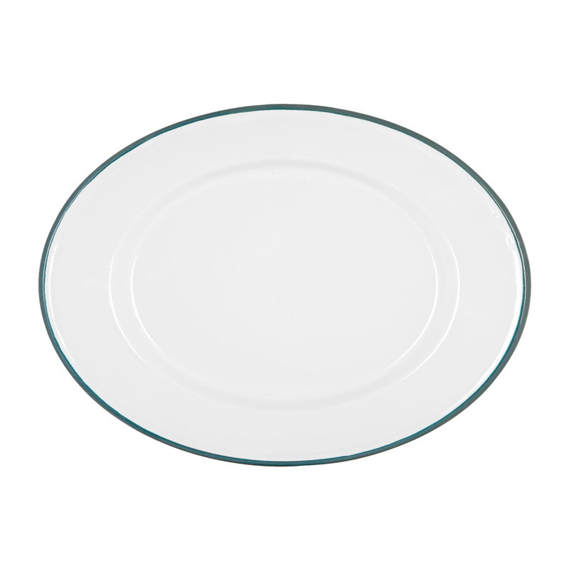 Argon Tableware Enamel Platter, Green