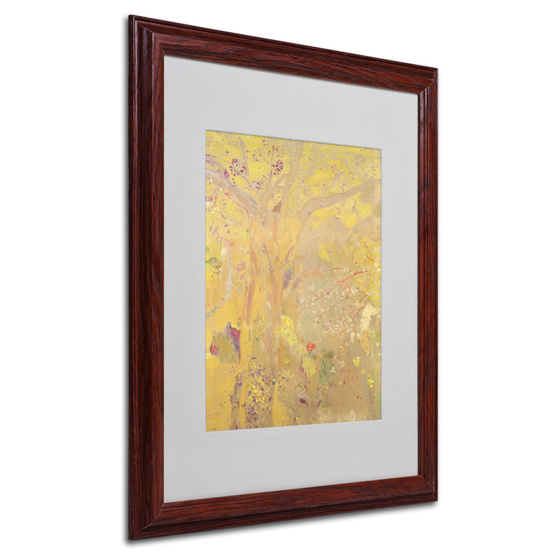 « yellow tree 1900 » par redon odilon, reproduction d’art encadrée, H 20 po x l 16 po x P 0,5 po, Brun
