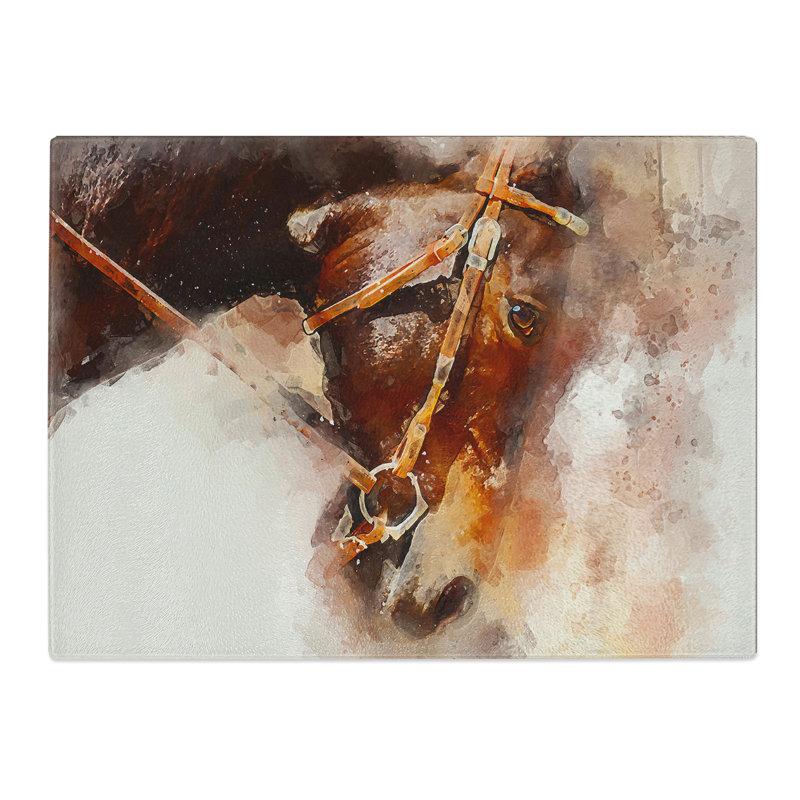 Horse  Glass Chopping Board