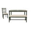 Table de salle à manger moderne 6 pièces ensemble de chaises de salle à manger 4X et un banc en bois d'hévéa Design unique chaise avec plateau en bois
