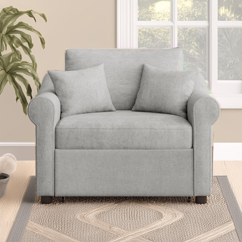 Chaise longue rembourrée Shanese, Gris