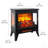 Three-Sided Freestanding Electric Fireplace Stove Heater With Realistic 3D Flame Effect And Remote Control