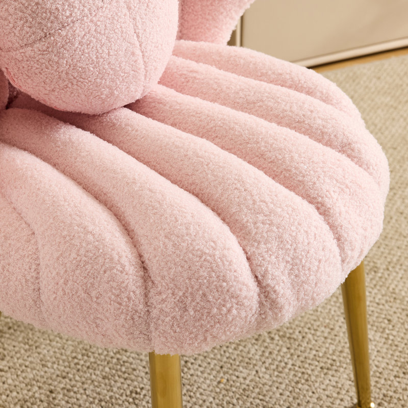 Metal Accent Stool, Pink