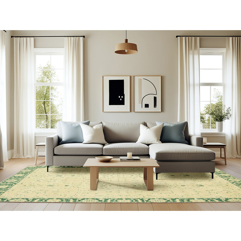 Tapis décoratif multicolore à motif abstrait, Rectangle 6 pi x 9 pi