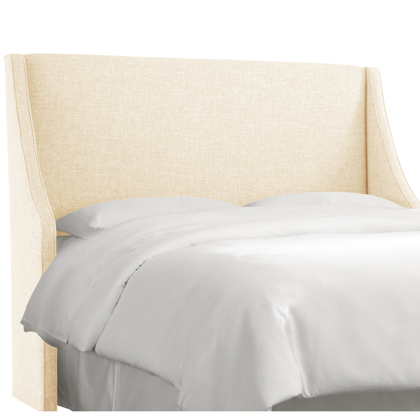 Riane Upholstered Headboard, California King, Zuma White Textured Linen