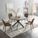 46'' Round Dining Table Set, Modern Kitchen Table for 2-4 Person, Steel Legs, Pedestal Dining Set with 32.4"H Dining Chair, Saving Space