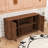 Stylish Wave-Design Sideboard Buffet Cabinet with Wine Rack, Open Storage and Adjustable Shelves