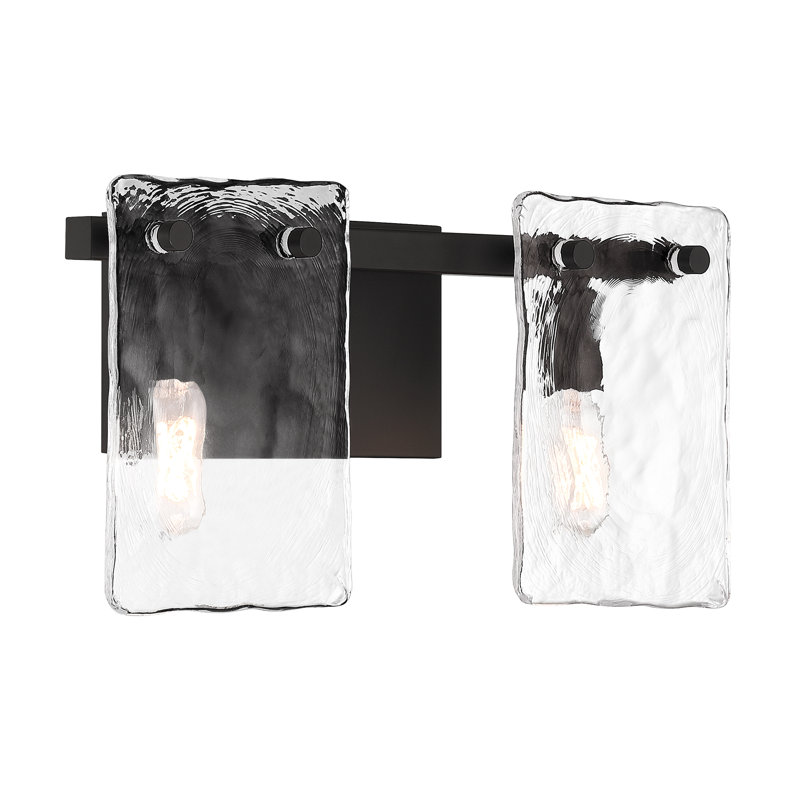  Luminaire pour meuble-lavabo de salle de bain 2 lumières Genry, Noir, Deux lumières, H 7,75 po x l 15,25 po x P 15,25 po